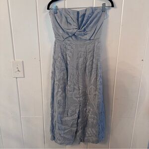 Anthropologie Strapless Jumpsuit in Light Blue